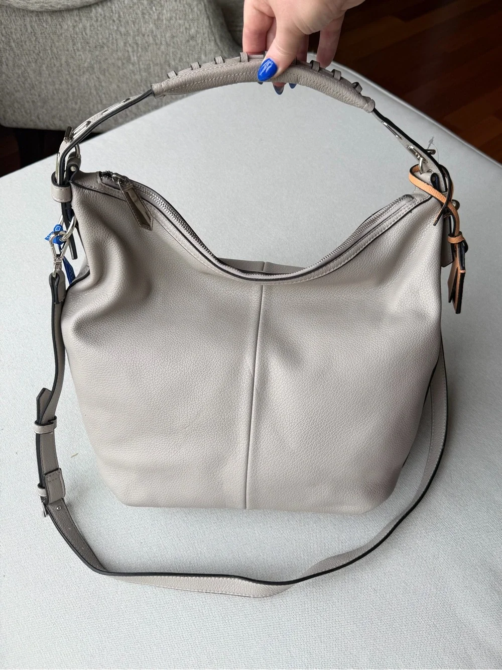 NWT REED RK Grey Cadet Hobo Slouchy Vegan Leather Shoulder Bag Crossbody Purse